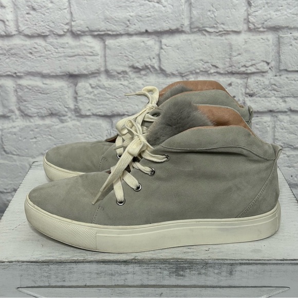 Jaggar Mid-Top Suede Faux Fur Trainer Sneakers - Picture 8 of 16